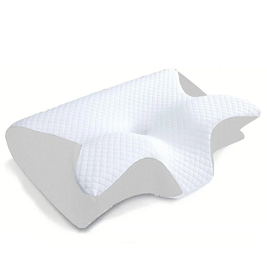 Memory Foam Neck Pillow - 2-in-1 Ergonomic Contour Orthopedic Support for Neck Pain Relief