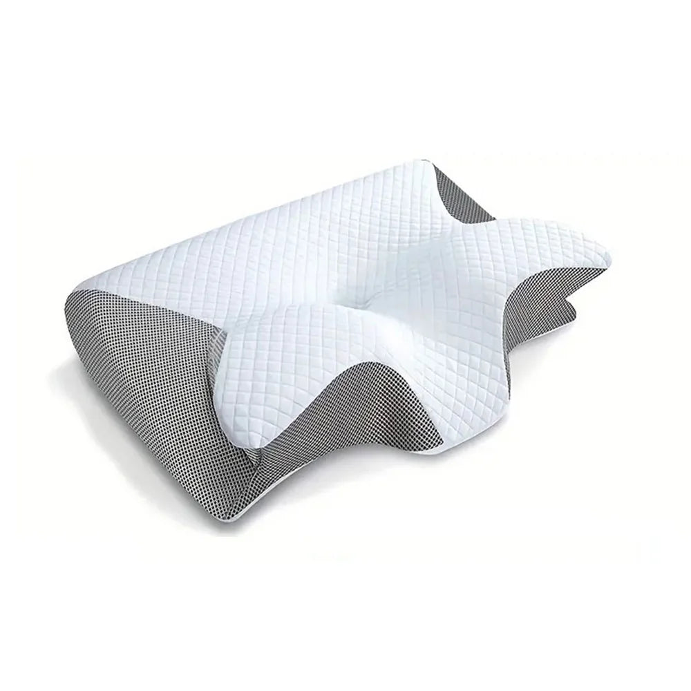 Memory Foam Neck Pillow - 2-in-1 Ergonomic Contour Orthopedic Support for Neck Pain Relief