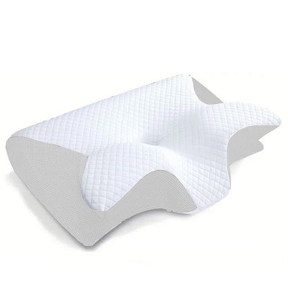 Memory Foam Neck Pillow - 2-in-1 Ergonomic Contour Orthopedic Support for Neck Pain Relief